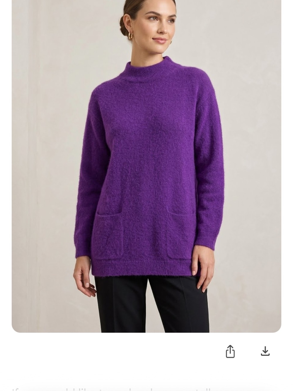 Purple Luxurious Lambs-wool and Angora Vintage mock neck sweater